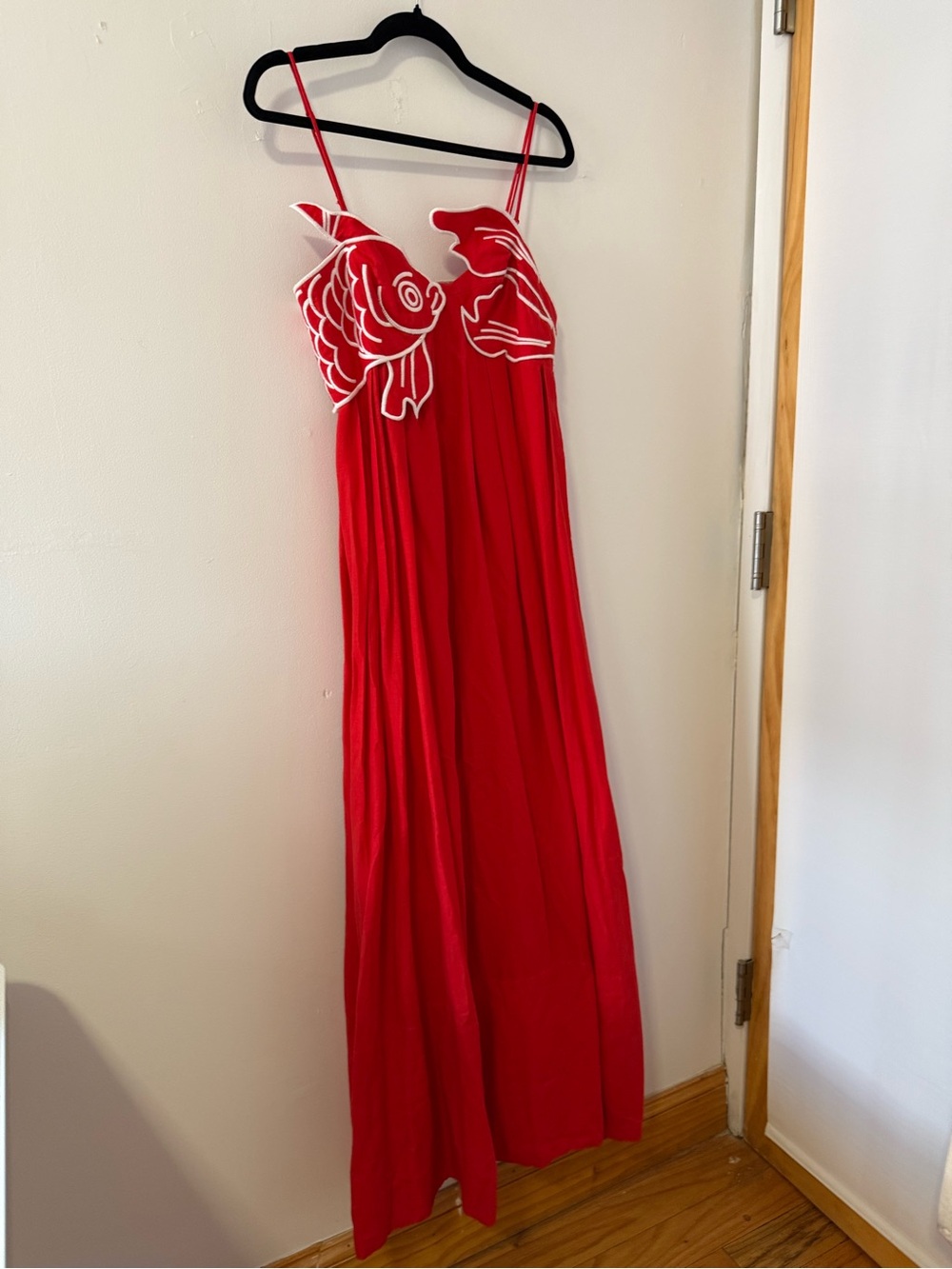 FARM Rio Red Maxi Dress with White Fish Detail - Picture 5 of 11